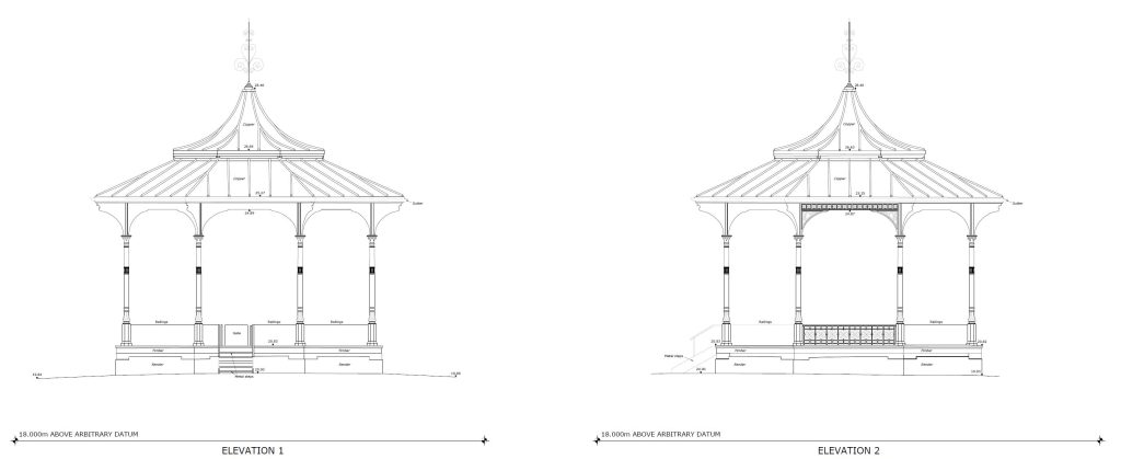 Measured survey of the bandstand for Royal Parks, Greenwich